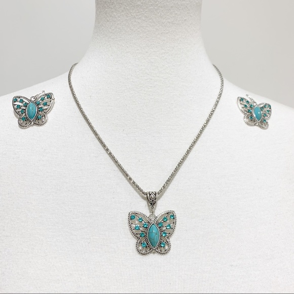 Betsey Johnson Jewelry - Betsey Johnson Butterfly earring necklace set NWT